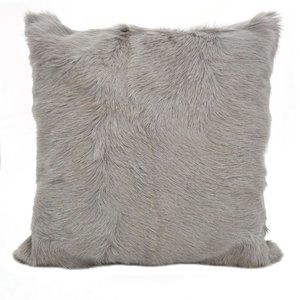 Luxury Grey Genuine Fur 20" Decorative Throw Pillow Cover